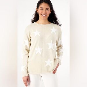 Belle Beach by Kim Gravel Star Pullover Sweater Sandbar XL